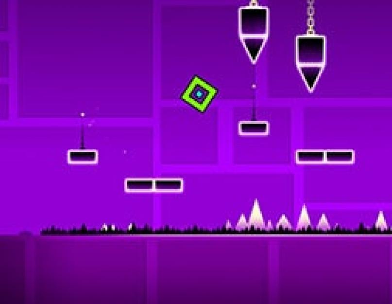 Портал онлайн игр BOOM. Прыгающий кубик геометрия Играть в квадратик прыгает через шипы